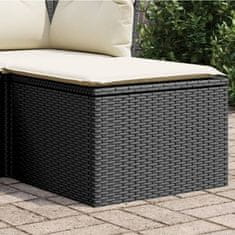 Greatstore fekete polyrattan kerti szék párnával 55 x 55 x 37 cm