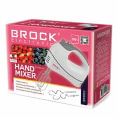 BROCK HM 4002 WH, 300 W, 5 fokozat, Turbo funkció, Fehér-Szürke, Kézi mixer