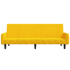 Vidaxl kétszemélyes sárga bársony kanapéágy (375781)