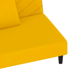 Vidaxl kétszemélyes sárga bársony kanapéágy két párnával (375916)