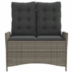 Greatstore szürke polyrattan dönthető kerti pad párnával