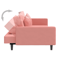Vidaxl kétszemélyes rózsaszín bársony kanapéágy két párnával (375921)