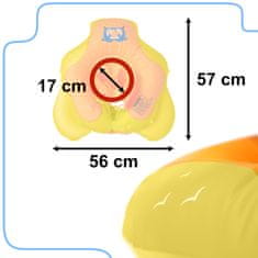 WOWO Felfújható úszógyűrű gyerekeknek üléssel és tetővel, L-es méretű, sárga, 6-18 hónapos gyerekeknek, max 11 kg