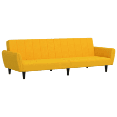 Vidaxl kétszemélyes sárga bársony kanapéágy (375864)