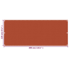 Vidaxl narancssárga HDPE erkélytakaró 120 x 300 cm (311024)