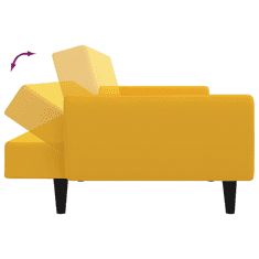 Vidaxl kétszemélyes sárga bársony kanapéágy (375864)
