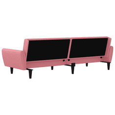 Vidaxl kétszemélyes rózsaszín bársony kanapéágy (375861)
