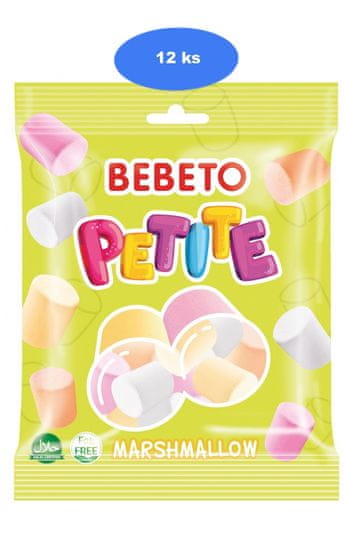 Bebeto  habzselé mályvacukor Petite 60g (12 db-os csomag)