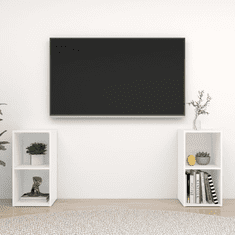Vidaxl 2 db fehér forgácslap TV-szekrény 72 x 35 x 36,5 cm (3079898)