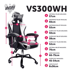 Ventaris VS300WH gamer szék fehér (VS300WH)