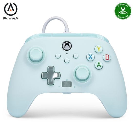 Power A Enhanced Wired, Xbox Series X|S, Xbox One, PC, Cotton Candy Blue, Vezetékes kontroller