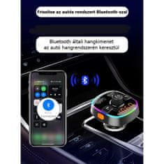 TKG Transzmitter: BC52L - autós FM/Bluetooth transzmitter + 2XUSB autós töltő, fekete