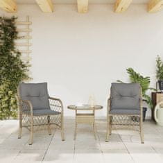 Greatstore 2 db vegyes bézs polyrattan kerti szék párnával