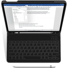 TokShop Apple iPad 10.9 (2022), Bluetooth billentyűzetes mappa tok, érintőceruza tartó, TP SC Pen + Keyboard, fekete (9490713927656)