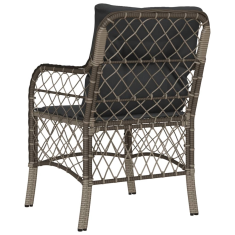 Vidaxl 2 db szürke polyrattan kerti szék párnával (365155)