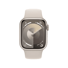 Apple Watch Series 9 GPS 41mm csillagfény alumíniumtok, csillagfény sportszíj S/M méret (MR8T3QH/A) (MR8T3QH/A)