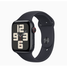 Apple Watch SE (2023) GPS 44mm éjfekete alumíniumtok, éjfekete sportszíj (S/M) (SE44black)