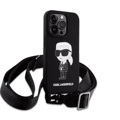 Karl Lagerfeld tok + crossbody strap fekete KLHCP15XSCBSKNK Apple Iphone 15 Pro Max készülékhez (129371)