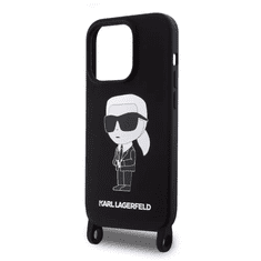 Karl Lagerfeld tok + crossbody strap fekete KLHCP15XSCBSKNK Apple Iphone 15 Pro Max készülékhez (129371)
