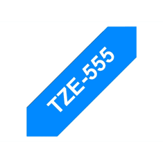 BROTHER laminated tape TZe-555 - White on blue (TZE555)