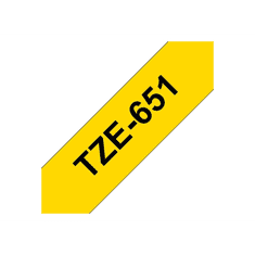 BROTHER laminated tape TZe-651 - Black on yellow (TZE651)