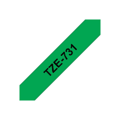 BROTHER laminated tape TZe-731 - Black on green (TZE731)