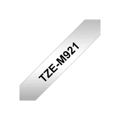 BROTHER laminated tape TZe-M921 - 9 mm - Black on silver (TZEM921)