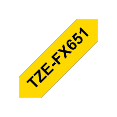 BROTHER  flexible tape TZEFX651 - 24 mm - Black on yellow (TZEFX651)