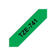 BROTHER laminated tape TZe-741 - Black on green (TZE741)