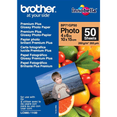 BROTHER fotópapír 10x15 cm fényes 50 lap (BP71GP50) (BP71GP50)