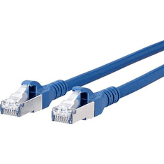 Metz Connect RJ45 Hálózati csatlakozókábel, CAT 6A S/FTP [1x RJ45 dugó - 1x RJ45 dugó] 1 m, kék BTR Netcom (1308451044-E)