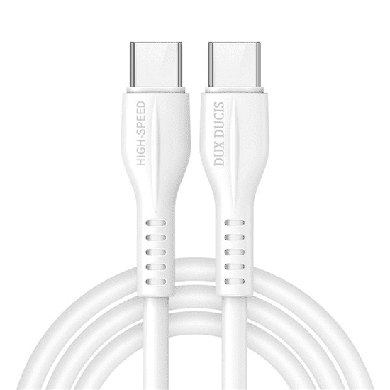 USB Type-C töltő- és adatkábel, USB Type-C, 100 cm, 3000 mA, törésgátlóval, gyorstöltés, PD, Dux Ducis K-V, fehér