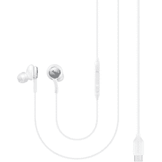 SAMSUNG Vezetékes sztereó fülhallgató, USB Type-C, mikrofon, felvevő gomb, hangerő szabályzó, Samsung, fehér, gyári (8806090270062)