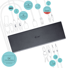 USB 3.0 / USB-C / Thunderbolt 3 Dual Display Docking Station dokkoló állomás fekete (CADUAL4KDOCKPD) (CADUAL4KDOCKPD)