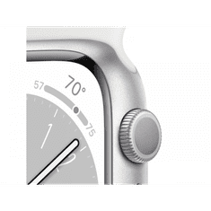 Apple Watch S8 GPS 45mm Ezüst tok, Fehér szíj (APPLE-MP6N3CM-A)