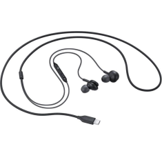 SAMSUNG Vezetékes sztereó fülhallgató, USB Type-C, mikrofon, felvevő gomb, hangerő szabályzó, Samsung, fekete, gyári