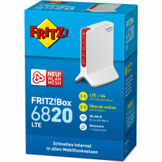 FRITZ!Box 6820 LTE vezetéknélküli router Gigabit Ethernet Egysávos (2,4 GHz) 4G Fehér (20002906)