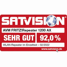 FRITZ!Repeater 1200 AX 3000 Mbit/s Ethernet/LAN csatlakozás Wi-Fi Fehér 1 dB (20002974)