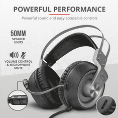 Trust GXT 430 Ironn Gaming mikrofonos fejhallgató fekete (23209) (23209)