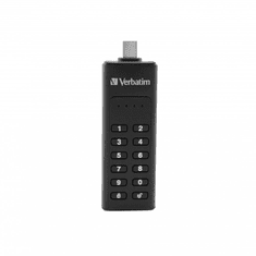 Verbatim Pen Drive 128GB Keypad Secure fekete USB-C (49432) (49432)