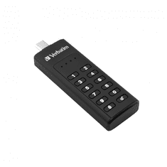 Verbatim Pen Drive 128GB Keypad Secure fekete USB-C (49432) (49432)