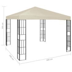 Vidaxl krémszínű pavilon 3 x 3 m 47981