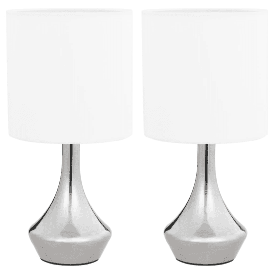 Vidaxl 2 darab fehér asztali lámpa érintőgombbal E14 (51040)