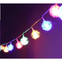 Iris Zúzmara alakú 3cm/1,5m/több színű/10db LED-es/2xAA elemes fénydekoráció (314-02) (314-02)