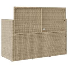 Greatstore bézs polyrattan kerti pad párnákkal