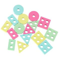 WOWO Fa Puzzle Match Shape Sorter - 4 torony