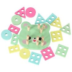 WOWO Fa Puzzle Match Shape Sorter - 4 torony