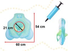 WOWO Felfújható úszógyűrű gyerekeknek üléssel és tetővel, kék, 6-30 hónapos, max 11 kg