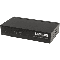 Intellinet 561228 hálózati kapcsoló Beállítást nem igénylő (unmanaged) Gigabit Ethernet (10/100/1000) Ethernet-áramellátás (PoE) támogatása Fekete (561228)