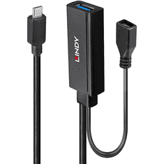 Lindy 43344 hálózati csatlakozó USB 3.2 Gen 1 (3.1 Gen 1) Type-C 5000 Mbit/s Fekete (43344)